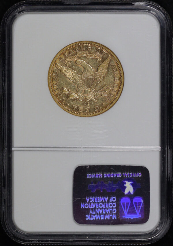 Reverse of this 1883-CC Liberty Head $10 NGC AU-50
