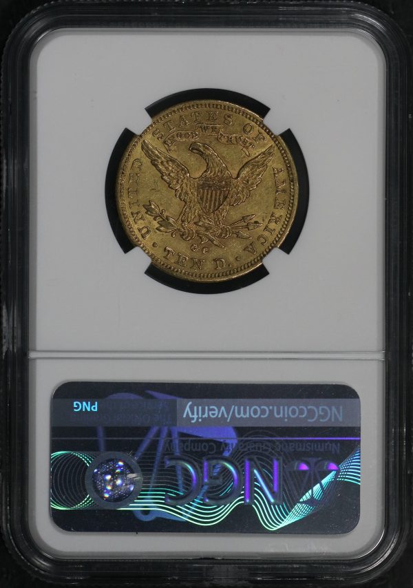 Reverse of this 1883-CC Liberty Head $10 NGC AU-58 CAC