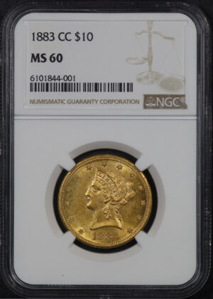 Obverse of this 1883-CC Liberty Head $10 NGC MS-60