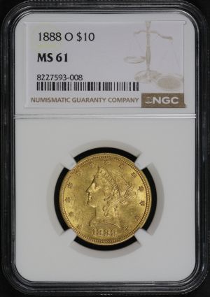 Obverse of this 1888-O Liberty Head $10 NGC MS-61