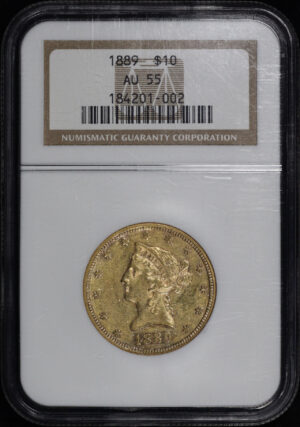 Obverse of this 1889 Liberty Head $10 NGC AU-55