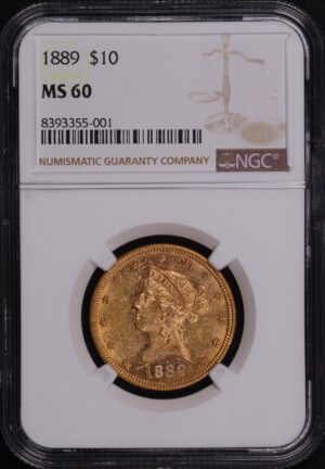 Obverse of this 1889 Liberty Head $10 NGC MS-60