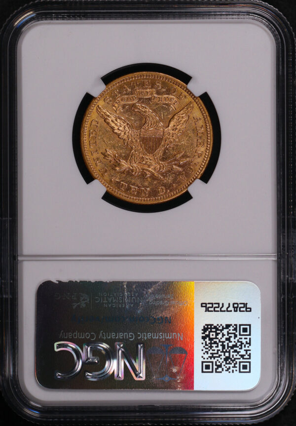 Reverse of this 1889 Liberty Head $10 NGC MS-60