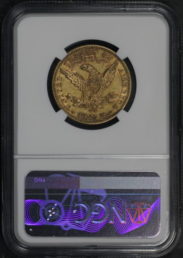 Reverse of this 1891-CC Liberty Head $10 NGC AU-58