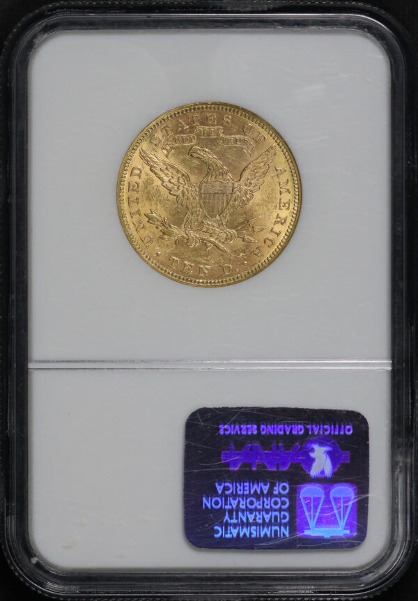 Reverse of this 1893 Liberty Head $10 NGC MS-61
