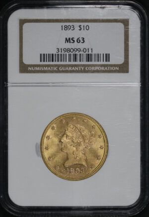 Obverse of this 1893 Liberty Head $10 NGC MS-63