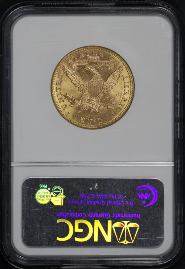 Reverse of this 1893 Liberty Head $10 NGC MS-63