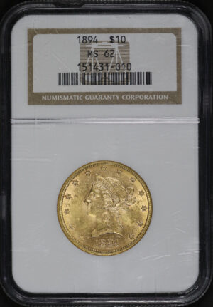 Obverse of this 1894 Liberty Head $10 NGC MS-62