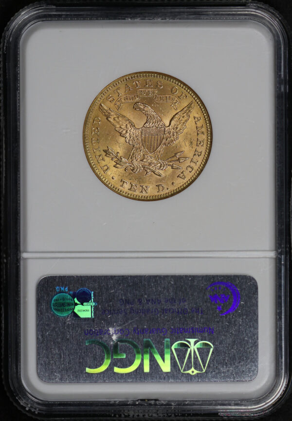Reverse of this 1895 Liberty Head $10 NGC MS-63