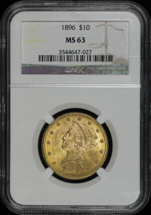 Obverse of this 1896 Liberty Head $10 NGC MS-63