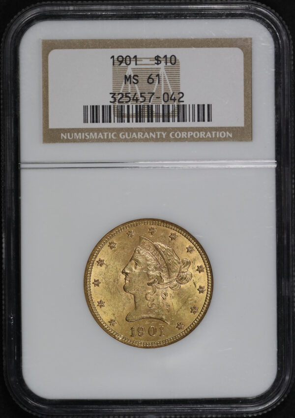 Obverse of this 1901 Liberty Head $10 NGC MS-61
