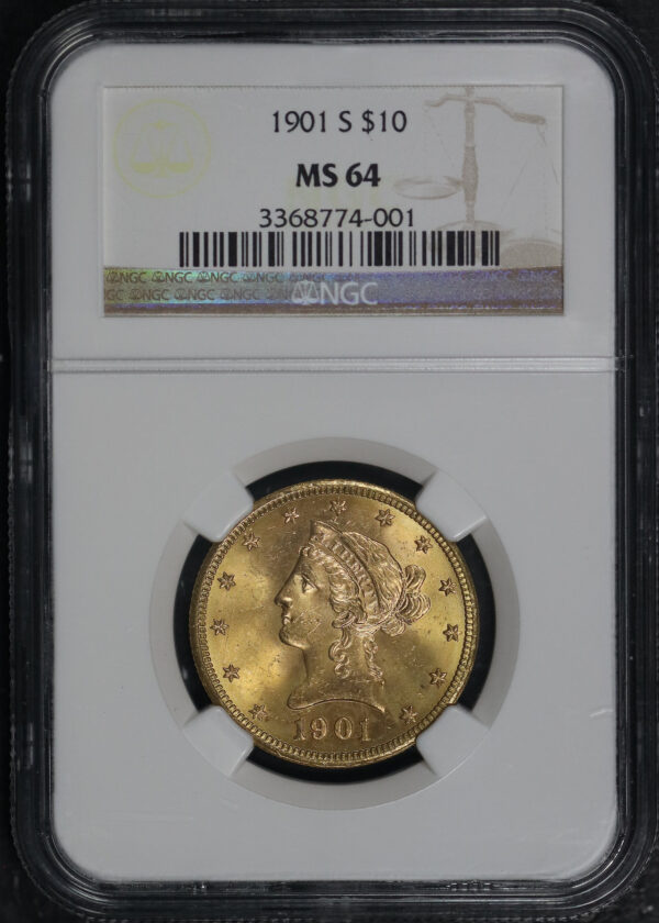 Obverse of this 1901-S Liberty Head $10 NGC MS-64