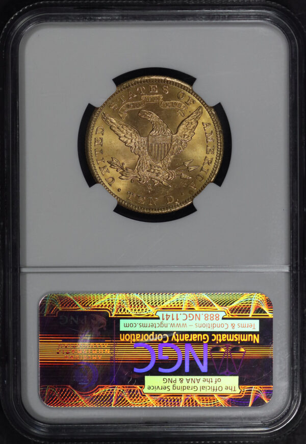 Reverse of this 1901-S Liberty Head $10 NGC MS-64