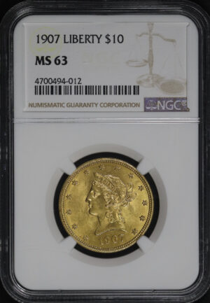 Obverse of this 1907 Liberty Head $10 NGC MS-63