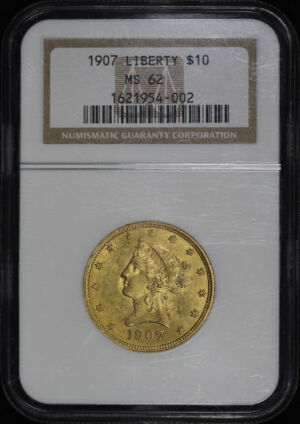 Obverse of this 1907 Liberty Head $10 NGC MS-62