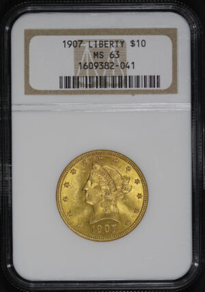 Obverse of this 1907 Liberty Head $10 NGC MS-63