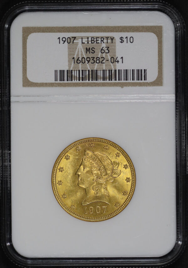 Obverse of this 1907 Liberty Head $10 NGC MS-63