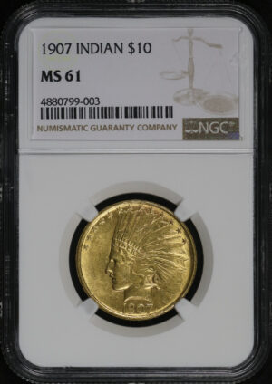 Obverse of this 1907 Indian $10 NGC MS-61