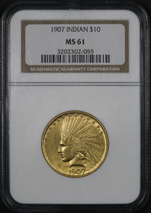 Obverse of this 1907 Indian $10 NGC MS-61