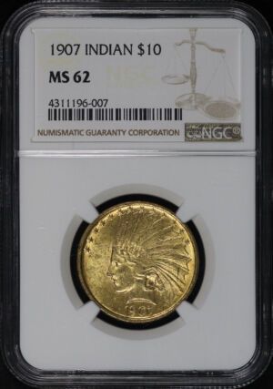 Obverse of this 1907 Indian $10 NGC MS-62