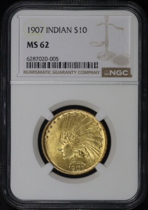Obverse of this 1907 Indian $10 NGC MS-62