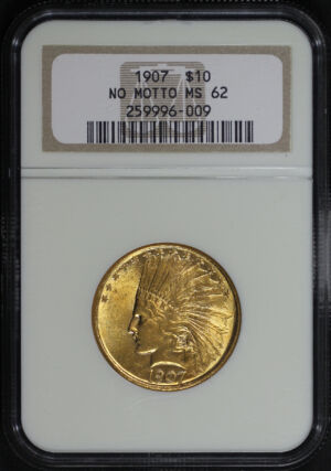 Obverse of this 1907 Indian $10 No Motto NGC MS-62
