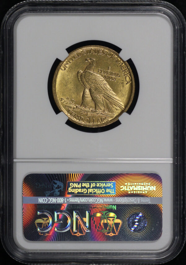 Reverse of this 1907 Indian $10 NGC MS-63 Rive d’Or Collection
