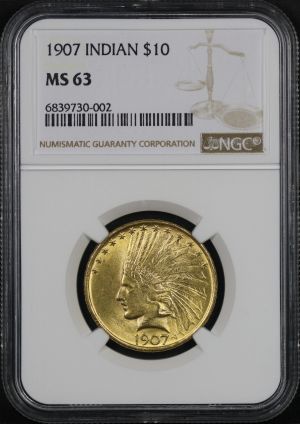 Obverse of this 1907 Indian $10 NGC MS-63