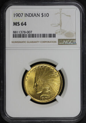 Obverse of this 1907 Indian $10 NGC MS-64