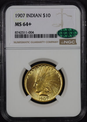 Obverse of this 1907 Indian $10 NGC MS-64+ CAC