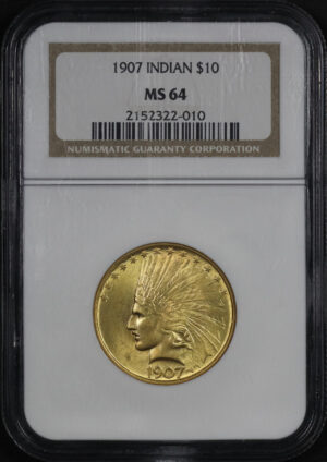 Obverse of this 1907 Indian $10 NGC MS-64
