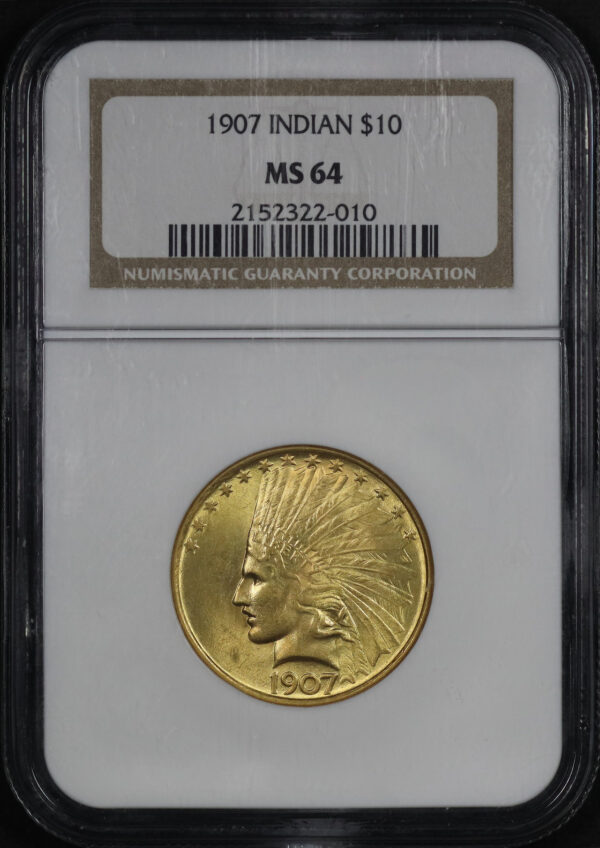 Obverse of this 1907 Indian $10 NGC MS-64