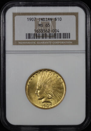 Obverse of this 1907 Indian $10 NGC MS-65