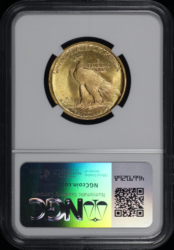 Reverse of this 1907 Indian $10 NGC MS-66