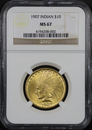 Obverse of this 1907 Indian $10 NGC MS-67