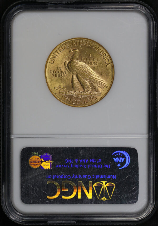 Reverse of this 1909-D Indian $10 Motto NGC MS-62
