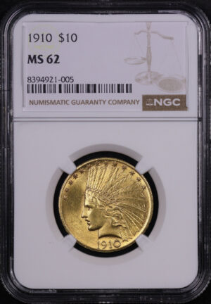 Obverse of this 1910 Indian $10 Motto NGC MS-62