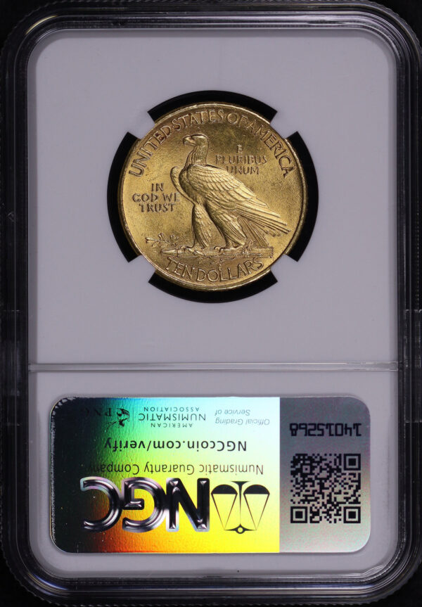 Reverse of this 1910 Indian $10 Motto NGC MS-62