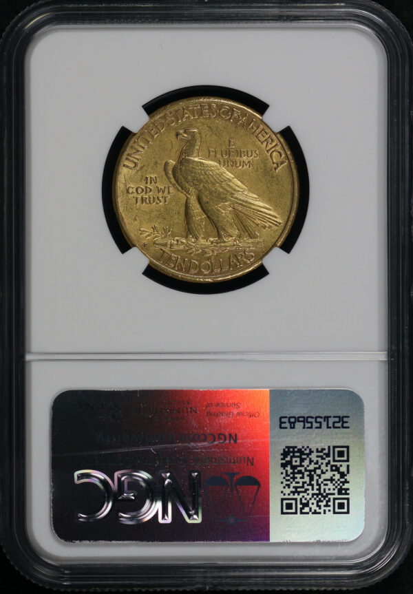 Reverse of this 1910-S Indian $10 Motto NGC AU-55