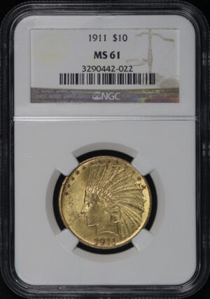 Obverse of this 1911 Indian $10 Motto NGC MS-61