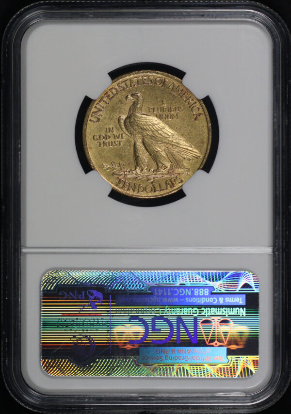 Reverse of this 1911 Indian $10 Motto NGC MS-61