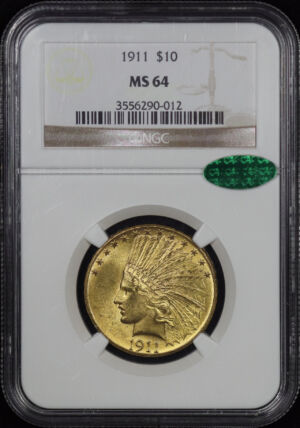 Obverse of this 1911 Indian $10 Motto NGC MS-64 CAC