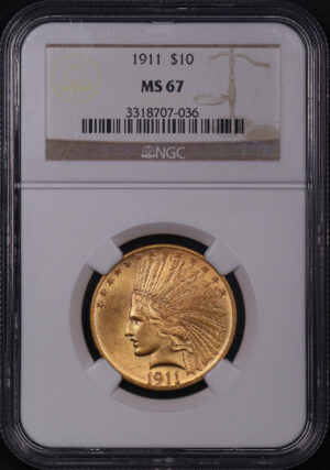 Obverse of this 1911 Indian $10 Motto NGC MS-67