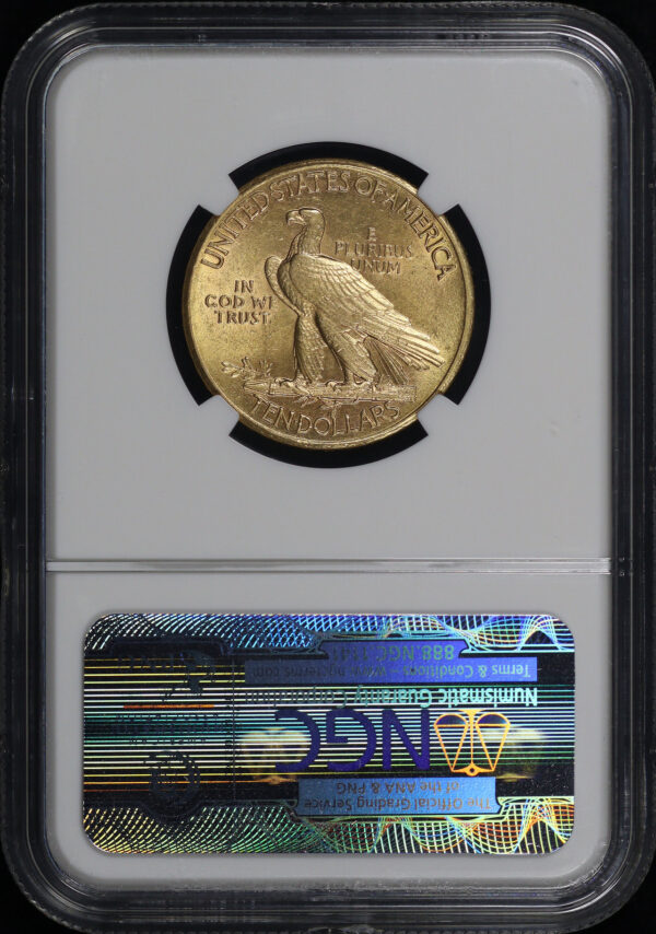 Reverse of this 1911-D Indian $10 NGC MS-61