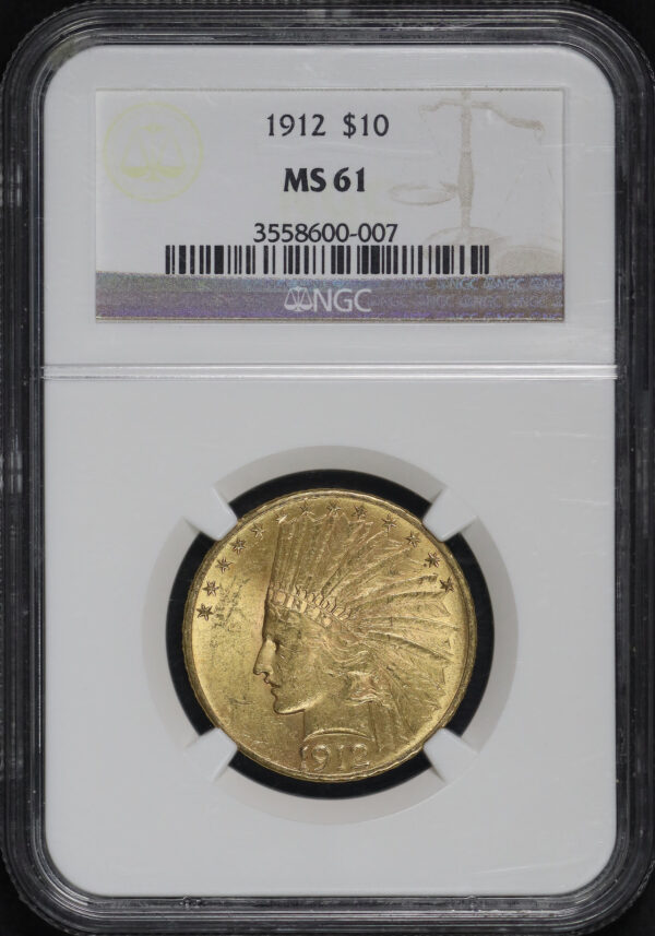 Obverse of this 1912 Indian $10 Motto NGC MS-61