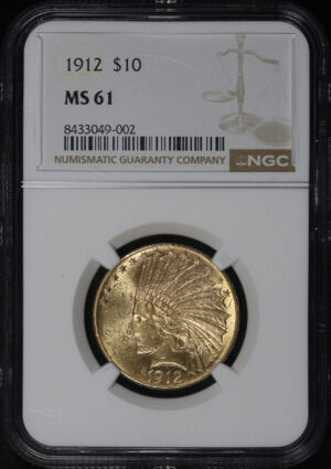 Obverse of this 1912 Indian $10 Motto NGC MS-61