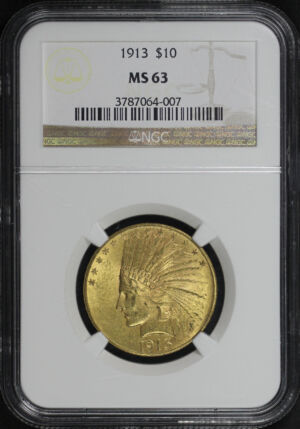 Obverse of this 1913 Indian $10 Motto NGC MS-63