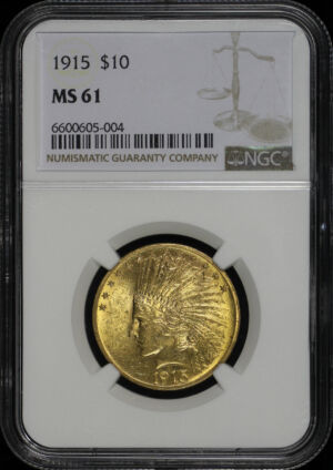 Obverse of this 1915 Indian $10 Motto NGC MS-61