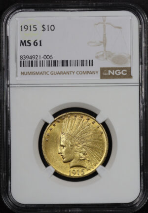 Obverse of this 1915 Indian $10 Motto NGC MS-61