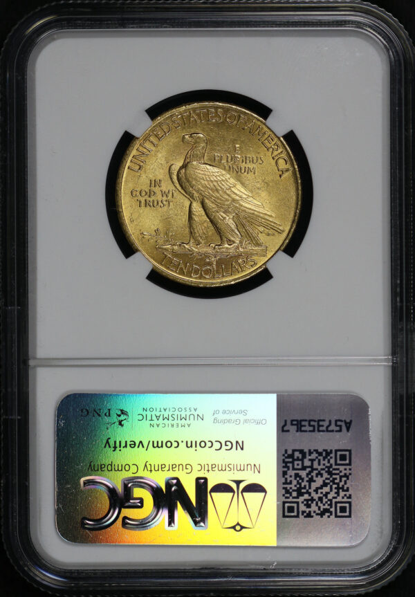 Reverse of this 1915 Indian $10 Motto NGC MS-61